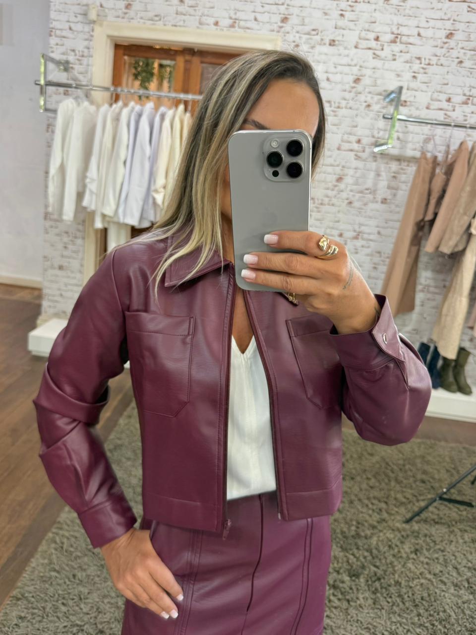 Camisa Couro Zípper