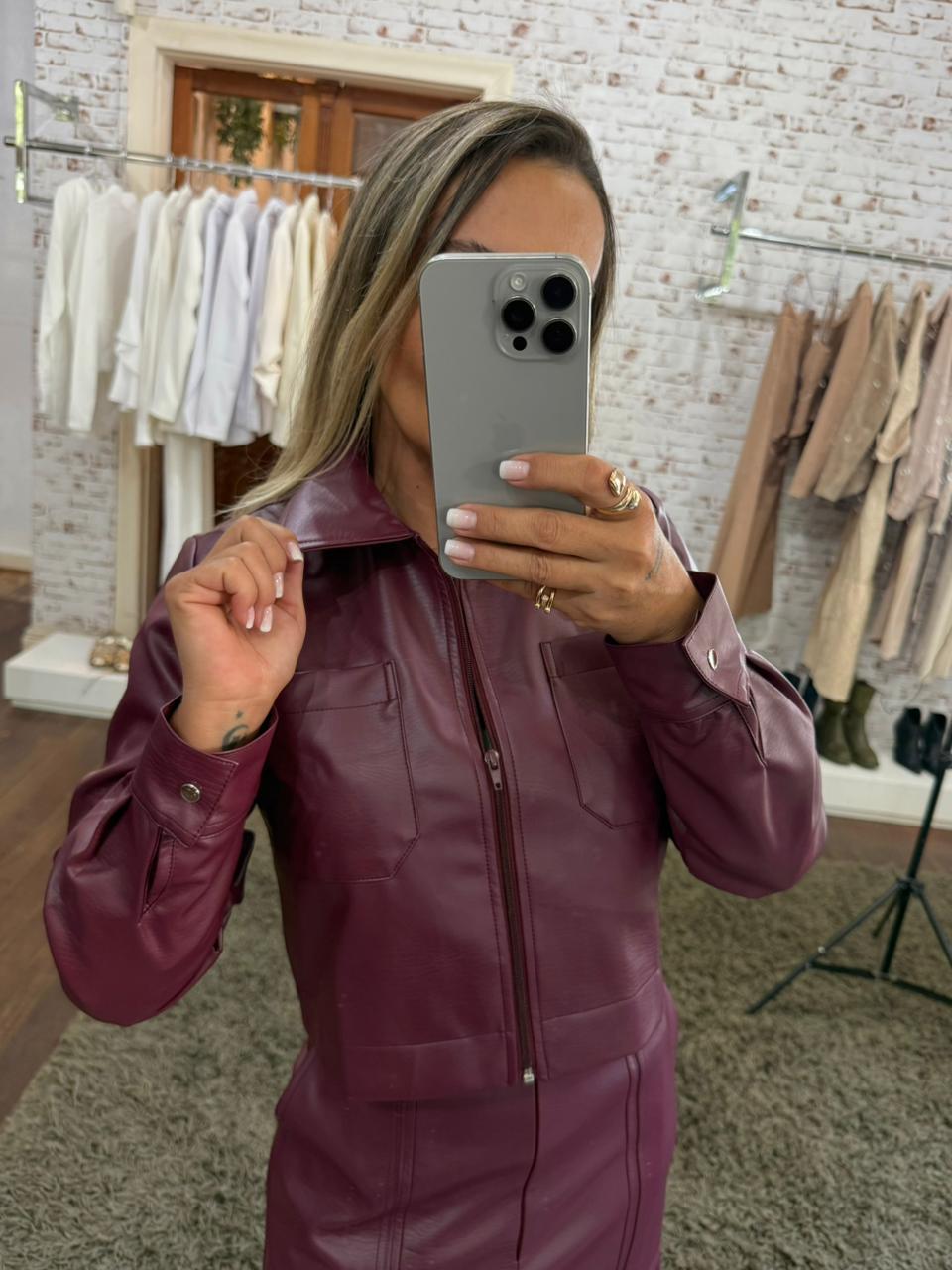 Camisa Couro Zípper