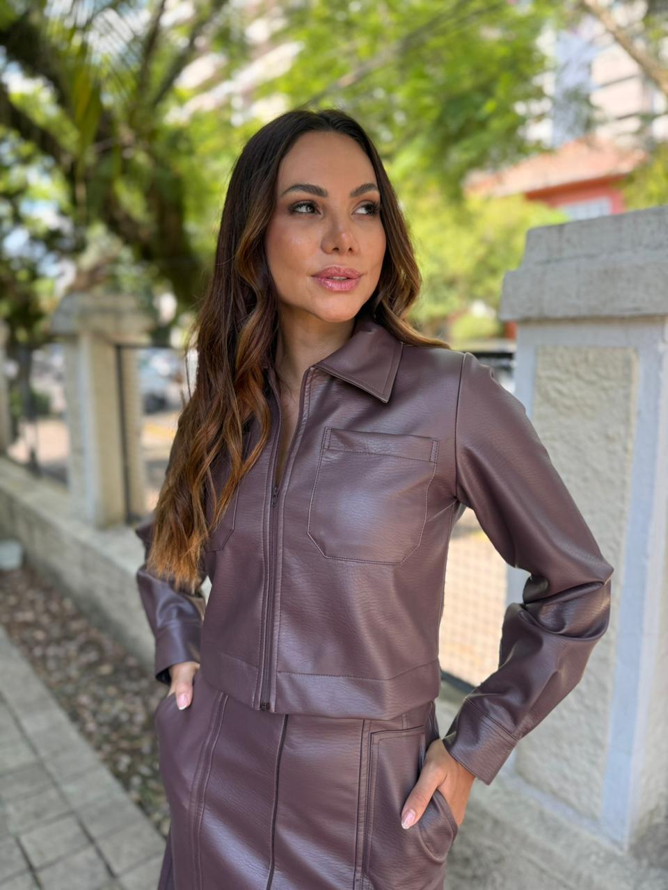 Camisa Couro Zípper